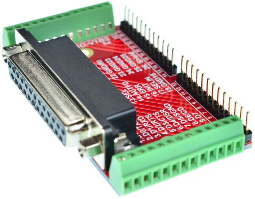 Db25 female printer port breakout board, adapter, (female) elabguy d25-f-bo-v1bs for sale