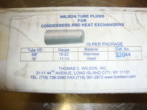 (10) new thomas c. wilson 22044 5/8&#034; 15-22 316ss tube plugs for sale