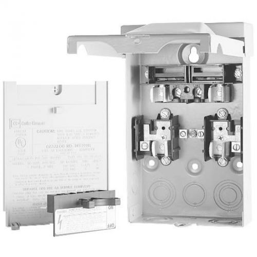 Ac Disconnect Raintight 30A 2-Fuse Eaton Circuit Breakers DPF221R 076335047799