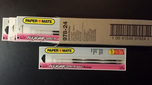 12 Papermate Flexgrip Black Fine Point Refills, 978-24