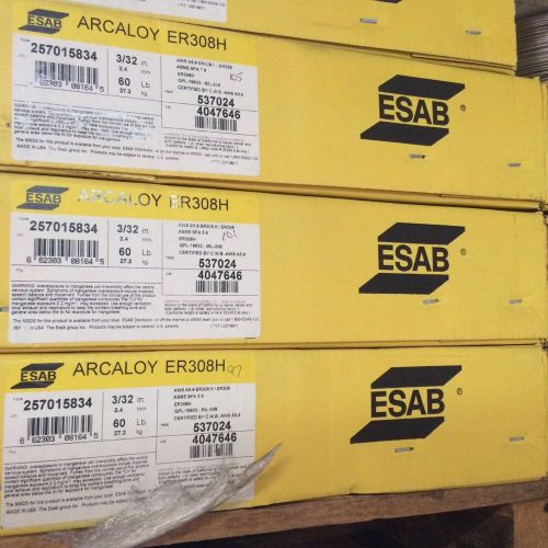 Esab arcaloy stainless steel er308h 3/32&#034; 60 lbs spool mig wire new for sale