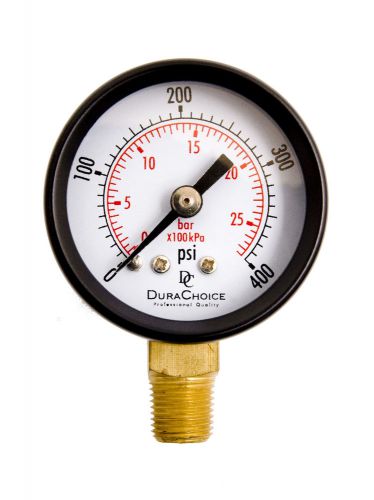 2&#034; Utility Pressure Gauge - Blk.Steel 1/4&#034; NPT Lower Mount 400PSI