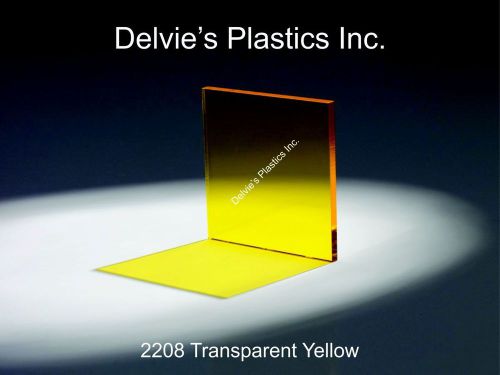 3/16&#034; 2208 transparent yellow cell cast acrylic sheet  12&#034; x 12&#034; for sale