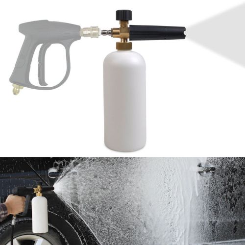 Useful 1l 1/4&#034; adjustable car wash gun snow foam lance washer soap bottle cannon for sale