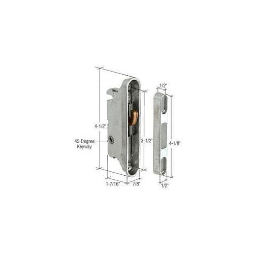 CRL 7/8&#034; Wide Mortise Lock and Keeper with 3-1/2&#034; Screw Holes with 45 Degree Key