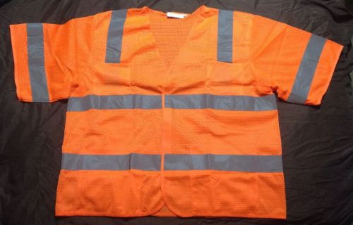 High Visibility Half Sleeve Mesh Construction Vest Class 3 Orange Medium M 4 Pk