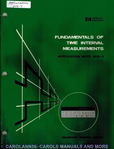 HP Application Note 200-3 FUNDAMENTALS OF TIME INTERVAL MEASUREMENTS