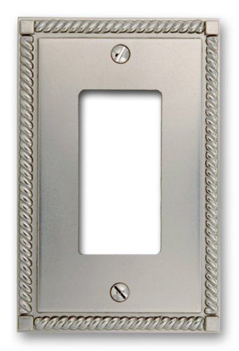 Amerelle 54RN Georgian Cast Metal Rocker/GFCI Wallplate, Satin Nickel