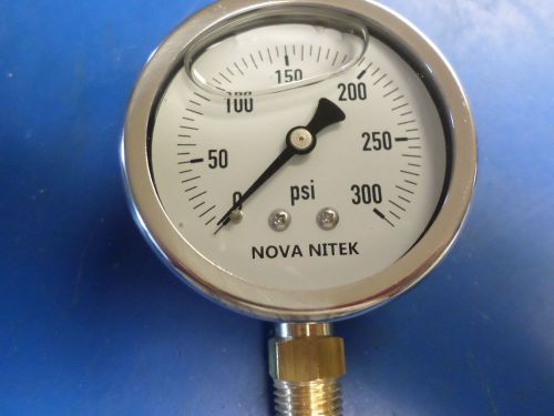 2 1/2&#034; OIL FILLED 0-300 PSI PRESSURE GAUGE  1/4&#034;  NPT BOTTOM MOUNT