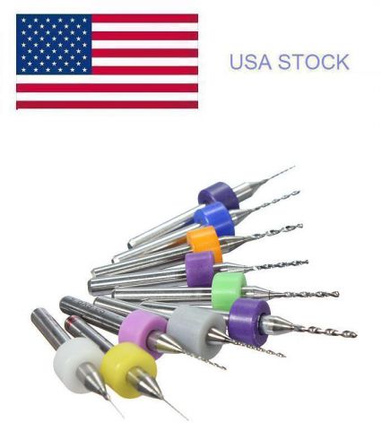 10Pcs PCB Print Circuit Board Carbide Micro Drill Bits Tools 0.3mm to 1.2 mm USA