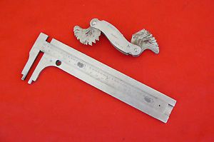 2 Vintage STARRETT Tools No. 473 &amp; 1025 Screw Pitch Gage Pocket Caliper Machinis