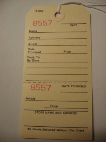 American Tag Customer tear off Repair Tag - Approx 3 1/2&#034; x 6&#034;, 1000 tags.