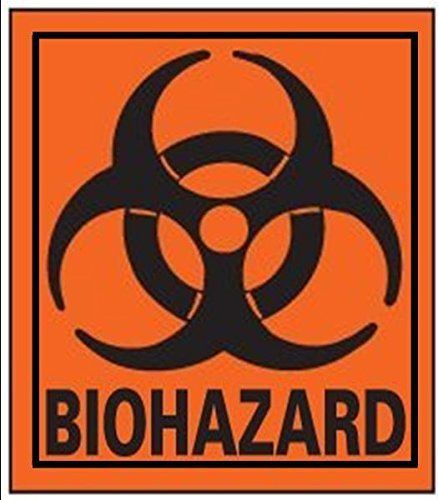 BIOHAZARD Labels, 3.5&#034; x 4&#034;, Paper, Roll of 500