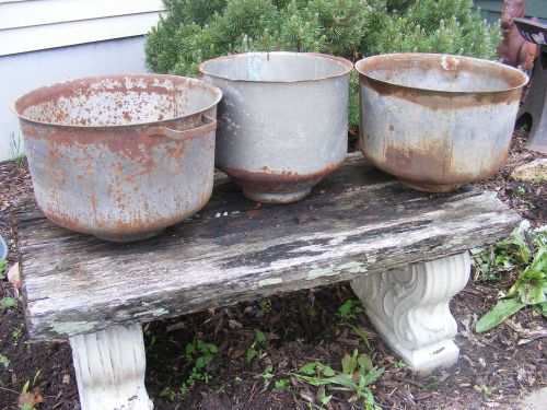 3 ~~ VINTAGE GALVANIZED MILK STRAINER - DAIRY / GOATS / LAMP SHADE / STEAM PUNK