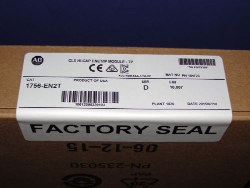 2015 FACTORY SEALED Allen Bradley 1756-EN2T Series D EtherNet/IP ControlLogix