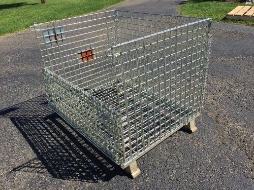 NASHVILLE WIRE Collapsible Bin Folding 32&#034; W 40&#034; D 34&#034; H 4000 Lb Cap No Wheels