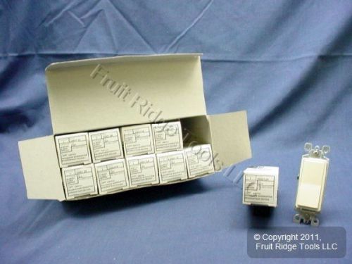 10 Leviton Decora Almond Rocker Wall Light Switches 15A Single Pole 5601-2A