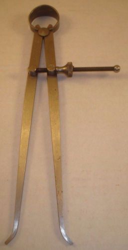 BROWN &amp; SHARPE 8 INCH SPRING-TYPE INSIDE CALIPER W/ FLAT LEGS SOLID NUT NO. 815