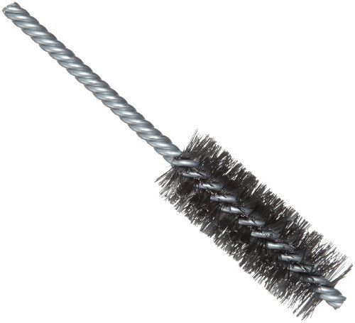 Weiler Power Tube Brush, Steel, Round Shank, Double Stem, Double Spiral, 1&#034;