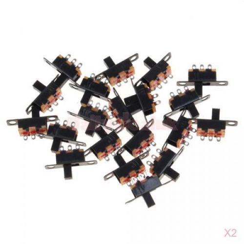 40pcs Black Mini Size SPDT Single Pole Double Throw PCB Slide Switch