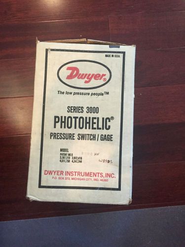 DWYER 3000PHOTOHELIC PRESSURE SWITCH GAUGE 3000 Gage