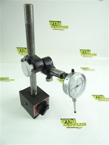 STARRETT NO. 659 MAGNETIC BASE INDICATOR STAND W/ MITUTOYO INDICATOR .001&#034;