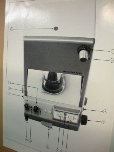 METTLER H30 H31 H34 ANALYTICAL BALANCE ORIGINAL INSTRUCTION MANUAL