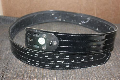 OPM  2.25&#034; Duty BELT BLACK LEATHER 42&#034; WAIST #1222