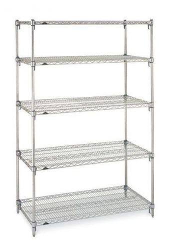 5 Tier Shelf Adjustable Steel Metal Wire Shelving Commercial Metro Chrome 48L