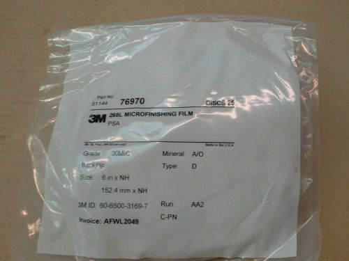 3m 268L MICROFINISHING FILM 6iN PSA 30MIC PART NO.51144 qt 25