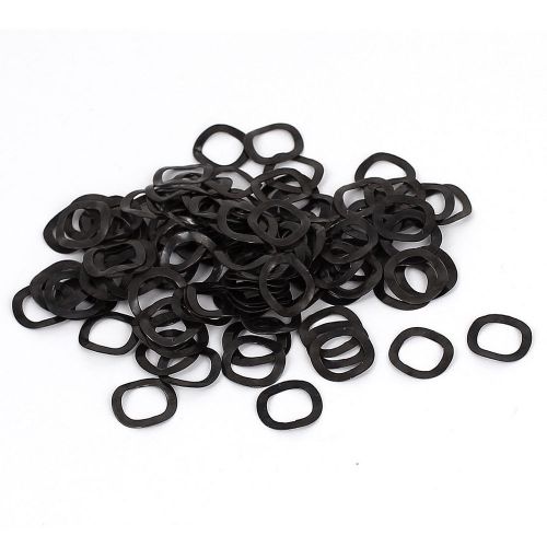 100pcs Black Metal Wavy Wave Crinkle Spring Washers 8mm x 12mm x 0.2mm