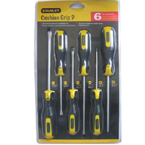 NEW STANLEY CUSHION GRIP SCREWDRIVER SET 6 PC SET: PART NO. 2-65-242