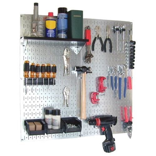 Galvanized steel pegboard tool organizer wall control magnetic panel storage new for sale