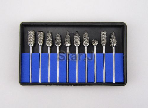 Dental Lab 10 Titanium Nitrate Carbide Burs Tooth Drill Polisher 2.35mm HP