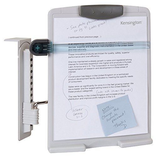 Kensington premium monitor view clip, adjustable ergonomic copyholder (k62066) for sale