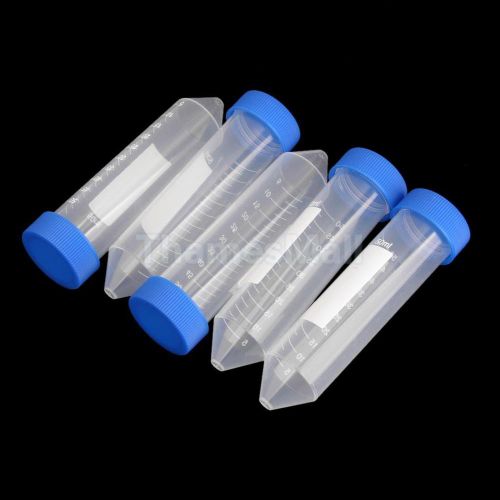 5pcs 50ml plastic graduated centrifuge tube laboratory test sample container for sale