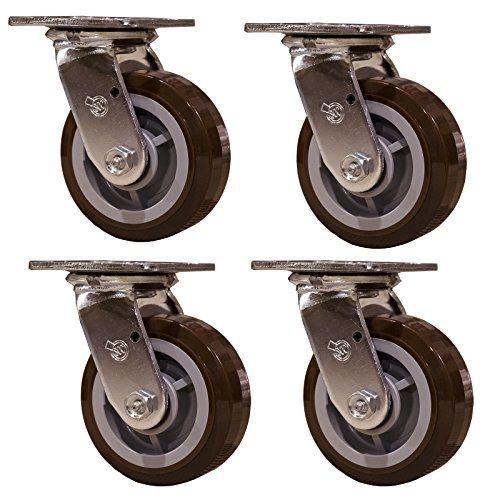 Service Caster SCC-30CS520-PPUR-4 Heavy Duty Swivel Casters, Non-marking