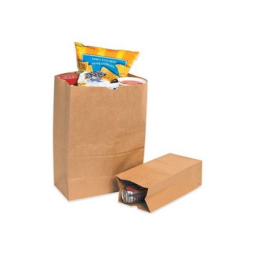 &#034;Grocery Bags, 5&#034;&#034; x 3 1/4&#034;&#034; x 9 3/4&#034;&#034;, Kraft, 500/Case&#034;