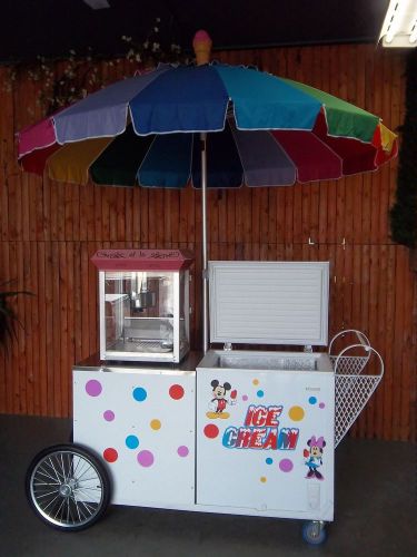 New Dual Purpose ICE CREAM CART &amp; CONCESSION CART add  Popcorn Sno Cone Hot Dog