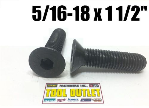 (Qty 100) 5/16-18 x 1 1/2&#034;  Flat Head Cap Screw Black Oxide Thread Socket