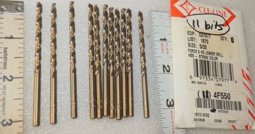 5/32&#034; drill bits  jobber length 11 pcs  cle line c07977 hss usa (loc17) for sale