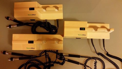 Lots of three Welch Allyn 767 Wall Diagnostic Unit Otoscope 110V Transformer