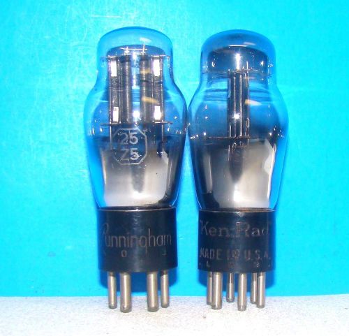 25z5 engraved vintage radio electron vacuum tubes 2 valves tested st shape 25z5g for sale