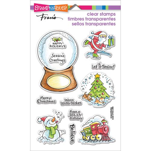 &#034;stampendous perfectly clear stamps 4&#034;&#034;x6&#034;&#034;-christmas visions&#034; for sale