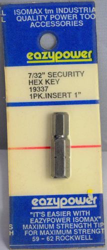 Isomax eazypower tools 7/32&#034; security hex key insert 1&#034; screw driver bit 19337 for sale