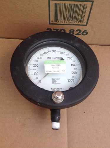 ASHCROFT PRESSURE TEST GAUGE 4-1/2 FACE 1000PSI 1/4&#034;NPT TEMPERATURE COMPENSATED