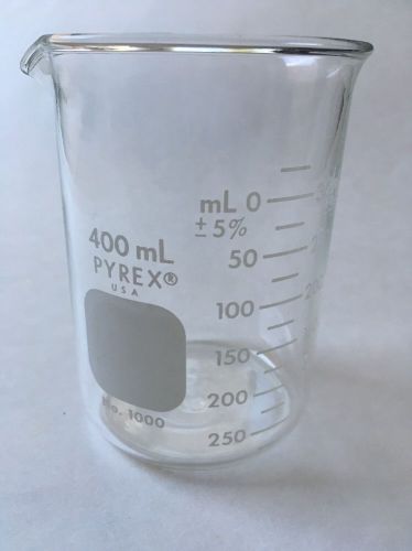 Pyrex no. 1000 400ml griffin low form glass beaker usa corning for sale