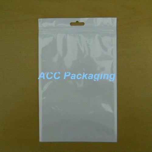 Front Clear Zip Lock Plastic Retail Packaging Bags Pouches Hang Hole Reclosable