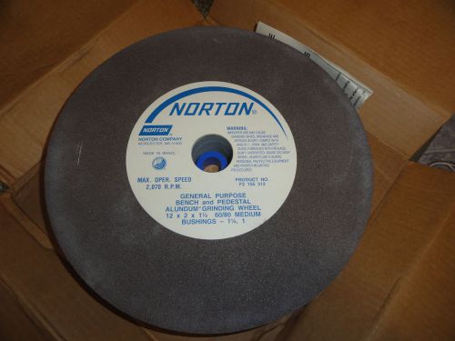 Norton 12&#034; X 2&#034; X 1 1/2&#034; 60/80 Grit Aluminum Oxide Grinding Wheel, 66253263056