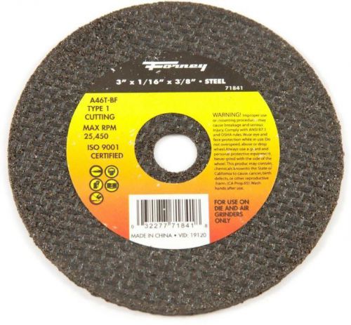 10-Pack 3 in. x 1/16 in. x 3/8 in. Metal Type 1 Cut-Off Wheel Cutting Abrasion